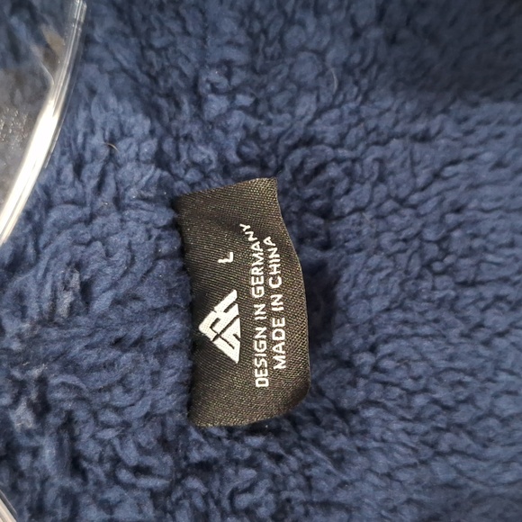 Navy Zip Up Hooded Sweatshirt with Full Teddy Bear Fleece Sherpa Lining … - Picture 4 of 9